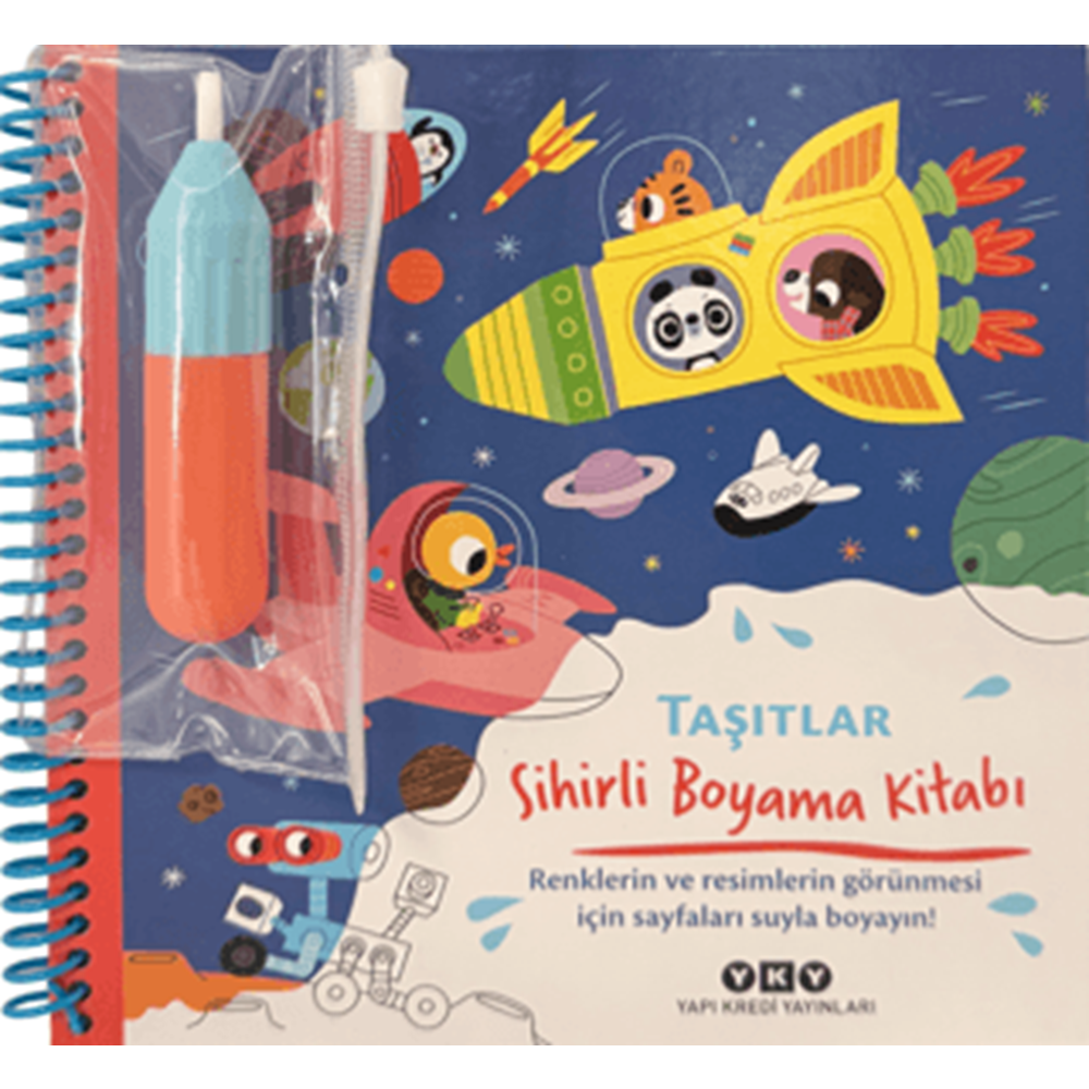 Sihirli Boyama Kitabı - Taşıtlar CİLTLİ - Grund - Yapı Kredi Yayınları