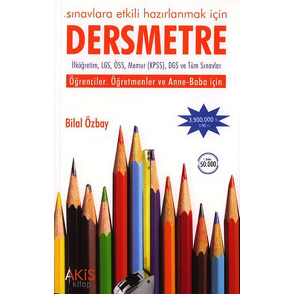 Dersmetre; Etkili Ders Çalışmanın El Kitabı - Bilal Özbay - Akis Kitap