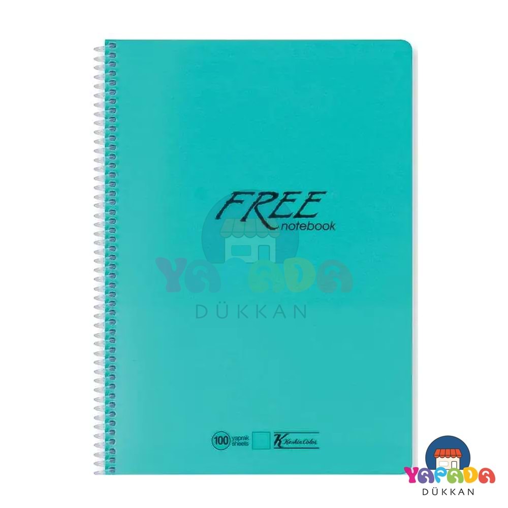 Keskin Color Free PP Kapak Spiralli A4 60 Yaprak Çizgili Defter Karma Renk 320401-99