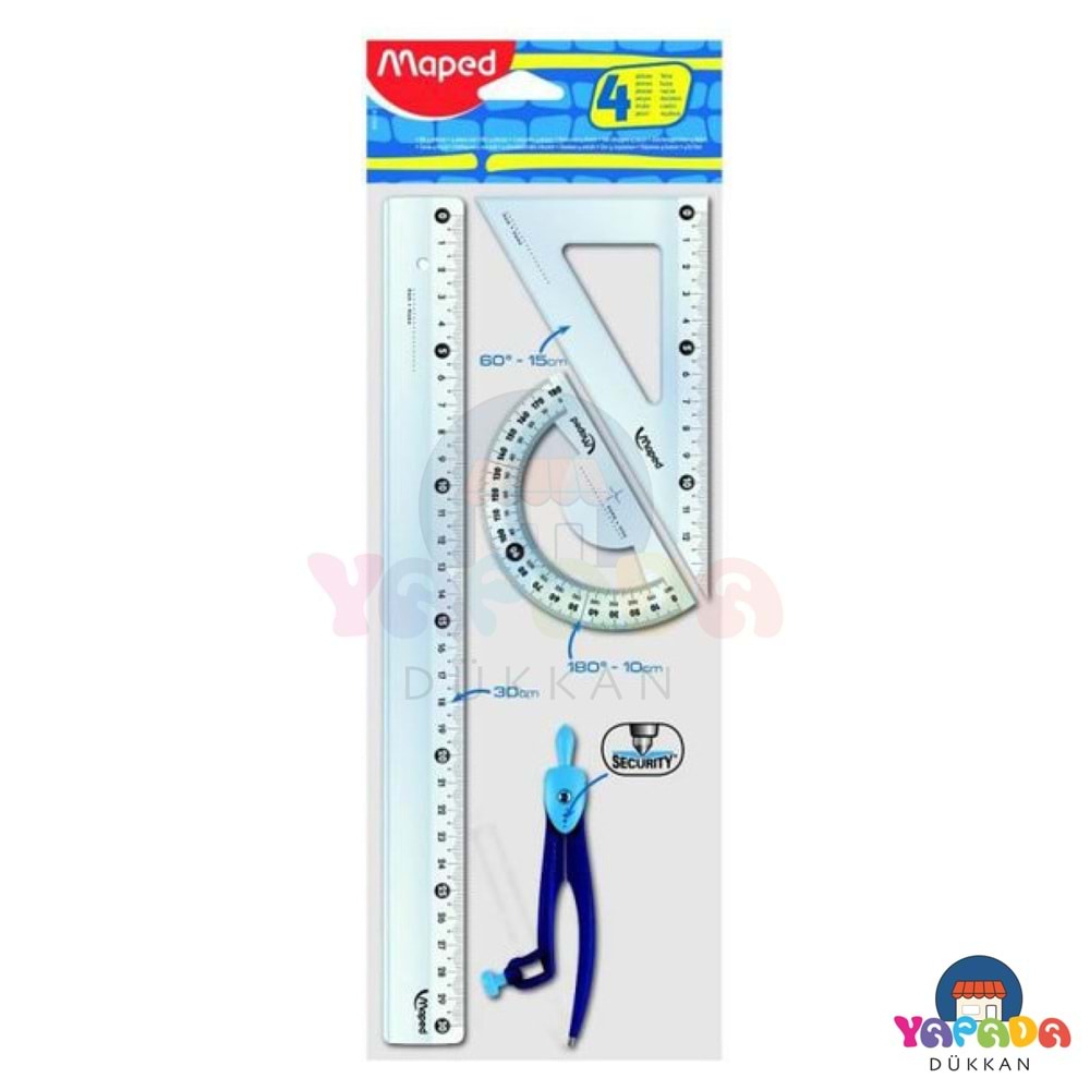 Maped Start 899218 30 cm Cetvelli Pergelli Maxi Çizim Seti 4 Parça