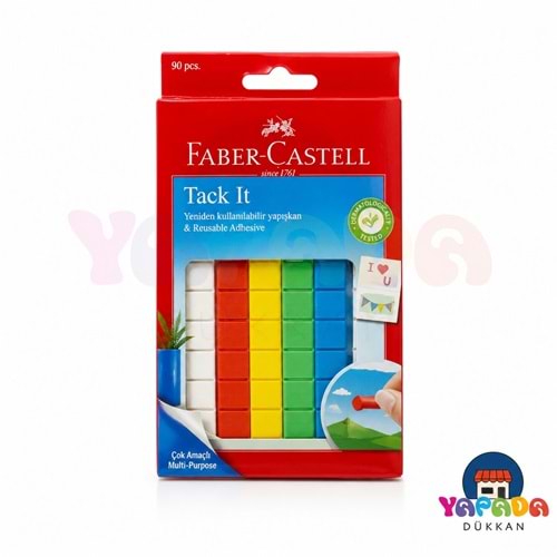 Faber-Castell Tack-It 5130187093 50 g Tekrar Kullanılabilir Karışık Renk Hamur Yapıştırıcı