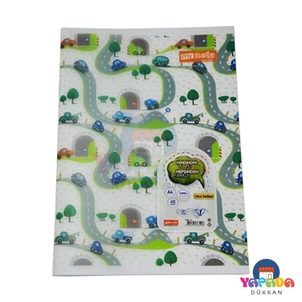 MyNote Text Up PP Kapak Dikişli A4 40 Yaprak Kareli Defter Karma Desen UC6011-K