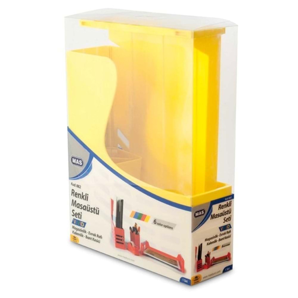 Mas Renkli Masa Seti 4 Parça Vivid Sarı 0882