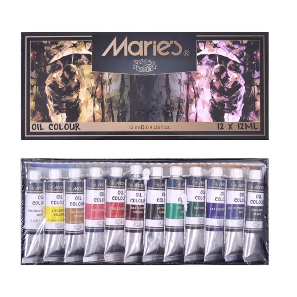 Maries Yağlı Boya 12 Renk Set 12ml