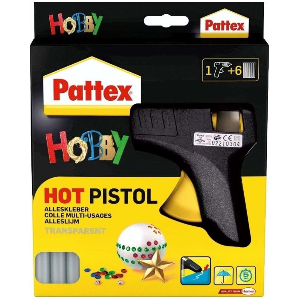 Pattex Silikon Tabancası +6 adet Sıcak silikon 11mm