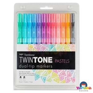 Tombow Twin Tone Marker Pastel Tonlar 12 Li