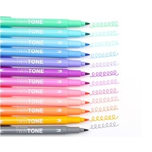 Tombow Twin Tone Marker Pastel Tonlar 12 Li