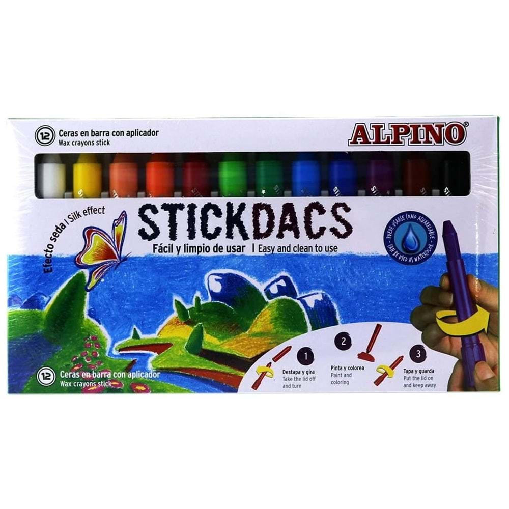 Alpıno Alpino Mum Pastel Boya Stickdacs Çevirmeli Yuvarlak 12 Li Da000198