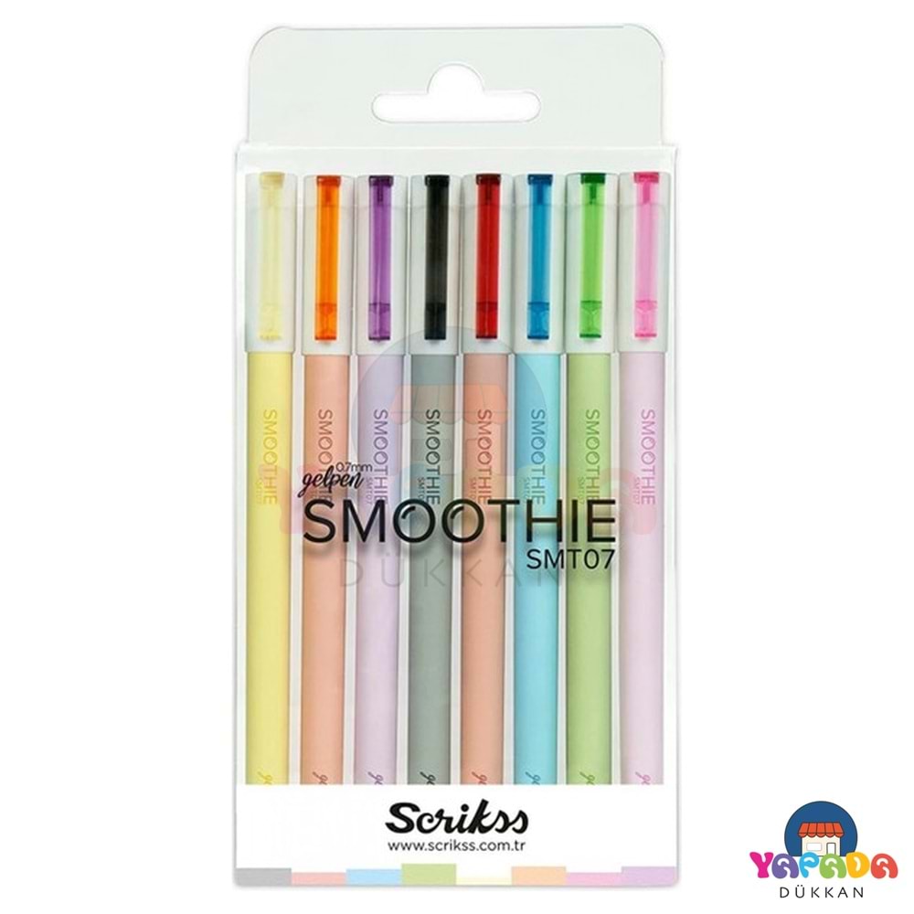 Scrikss Smoothie 0,7 mm Sekiz Renk Jel Kalem Seti