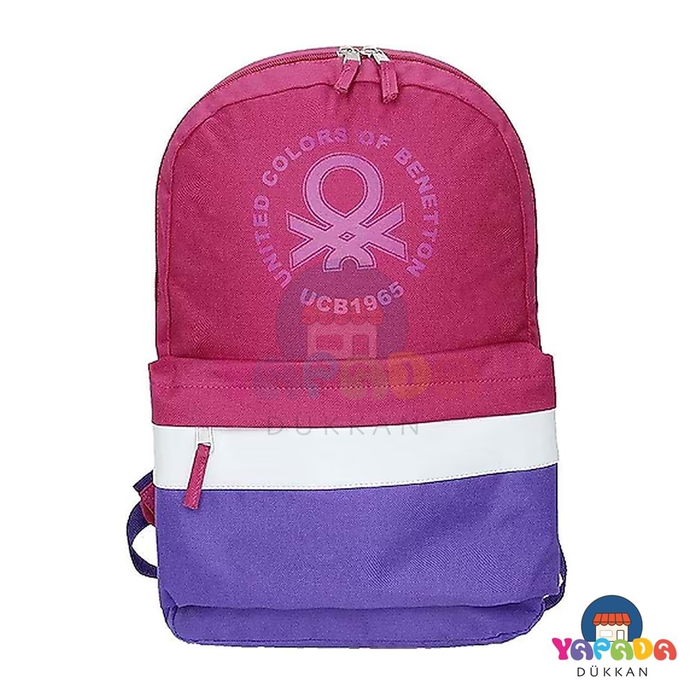 United Colors of Benetton B-United Suya Dayanıklı Çok Cepli Okul Sırt Çantası Pembe 70104