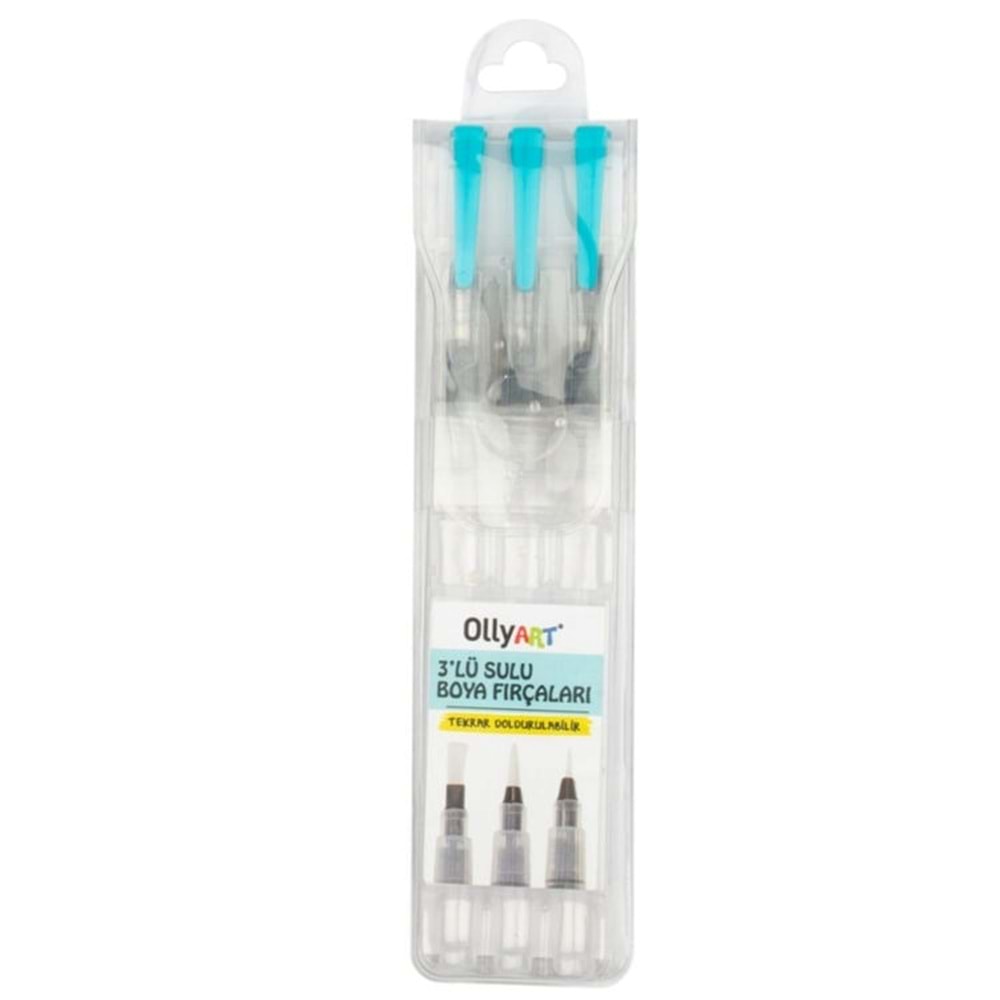 Ollyart 3 lü Doldurulabilir Sulu Boya Fırçaları