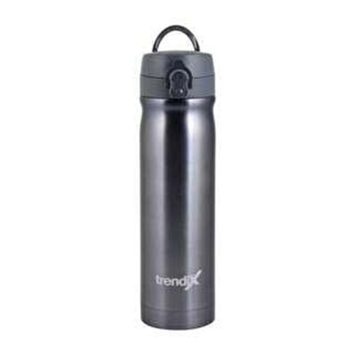 Trendix Çelik Su Matarası 500Ml Kırmızı Koyu Gri (Termos Özellikli)