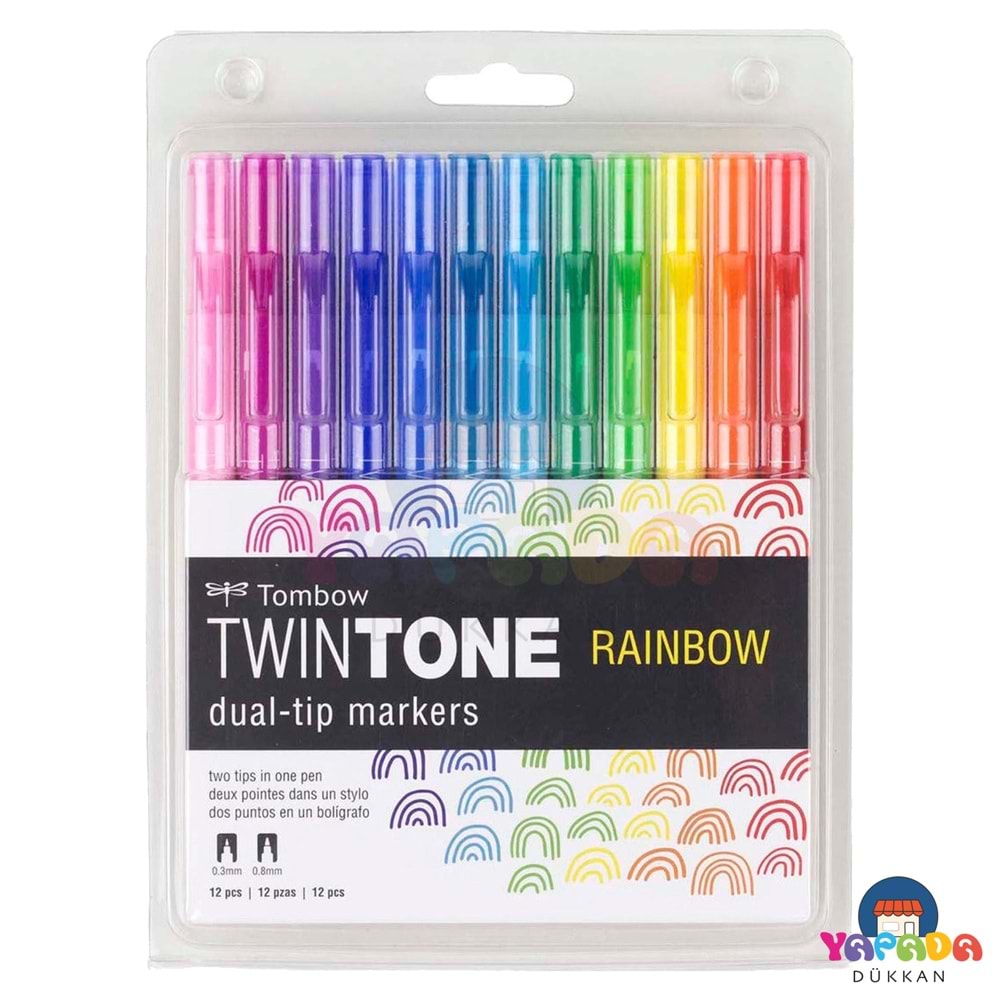 Tombow Twin Tone Marker Rainbow Tonlar Seti