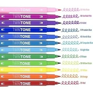 Tombow Twin Tone Marker Rainbow Tonlar Seti