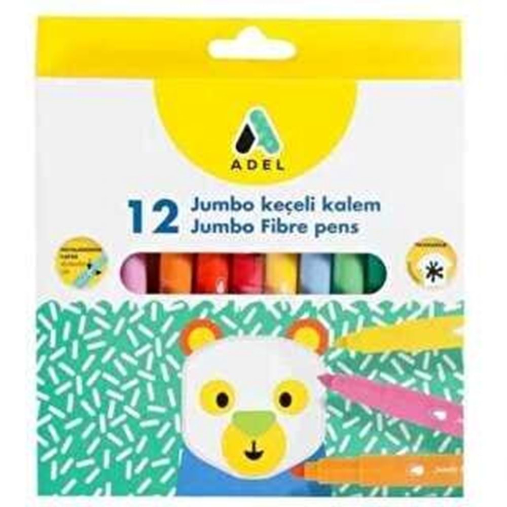 Adel Jumbo Keçeli Kalem 12 Renk