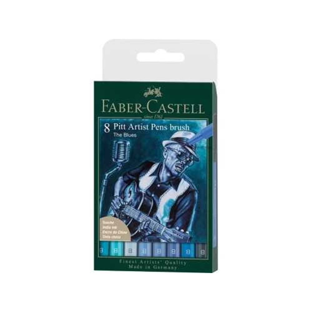 Faber Castell 8 Pitt Artist Pen The Blues 167173