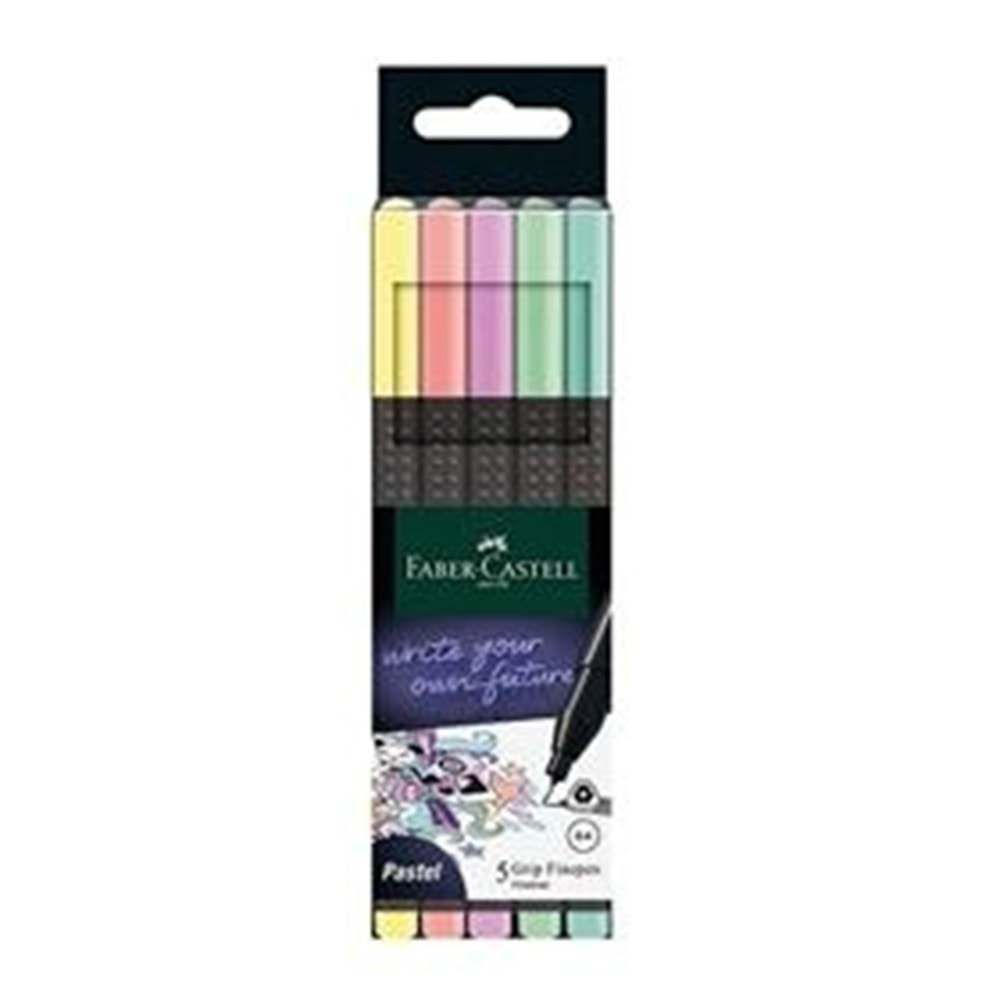 Faber - Castell Grip Finepen 0.4 mm Pastel 5li