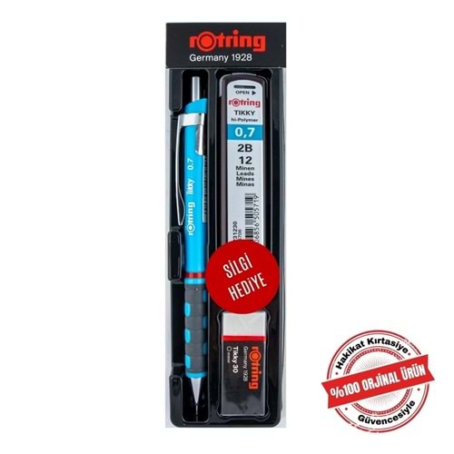Rotring Tikky Min Silgi 3'lü Okul Seti- 0.7 Açık Mavi