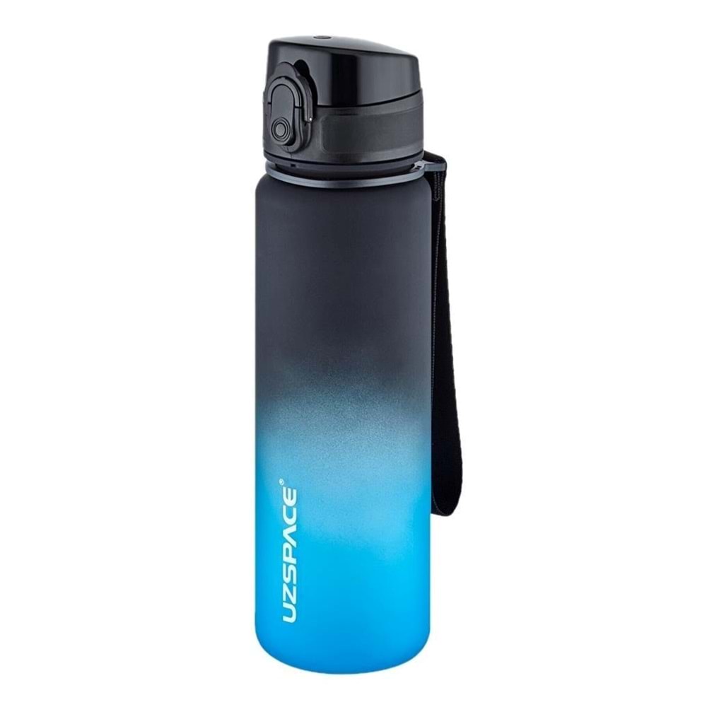 Uzspace 500ml Su Matarası Tritan 3026 Siyah-Mavi VagonLife
