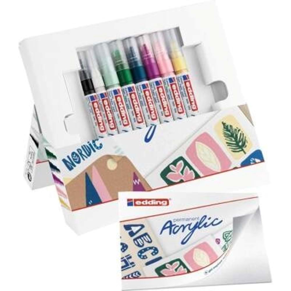 Edding Acrylic Kolay Başlangıç Seti 8 Renk Nordic