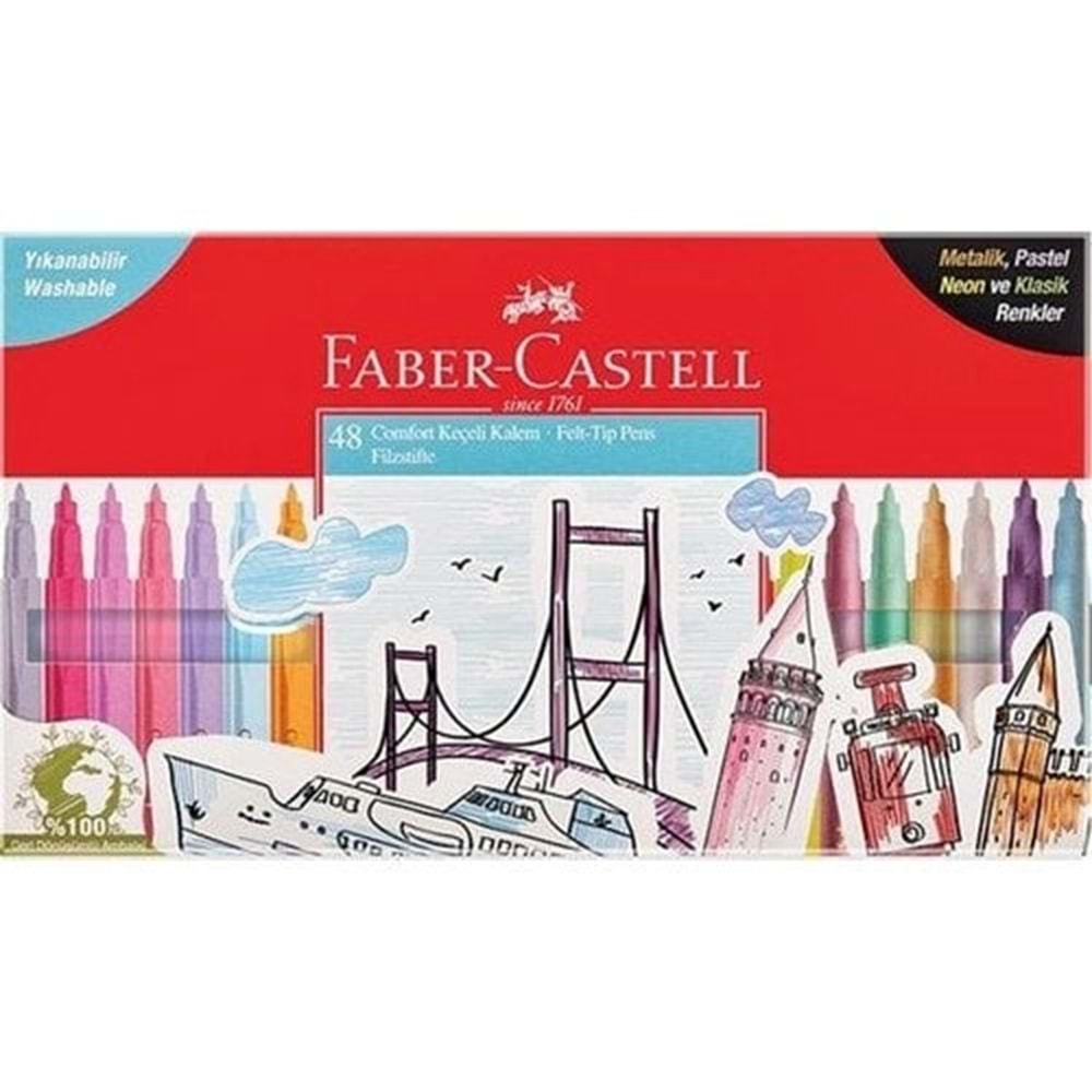 Faber-Castell Comfort Keçeli Kalem 48 Renk