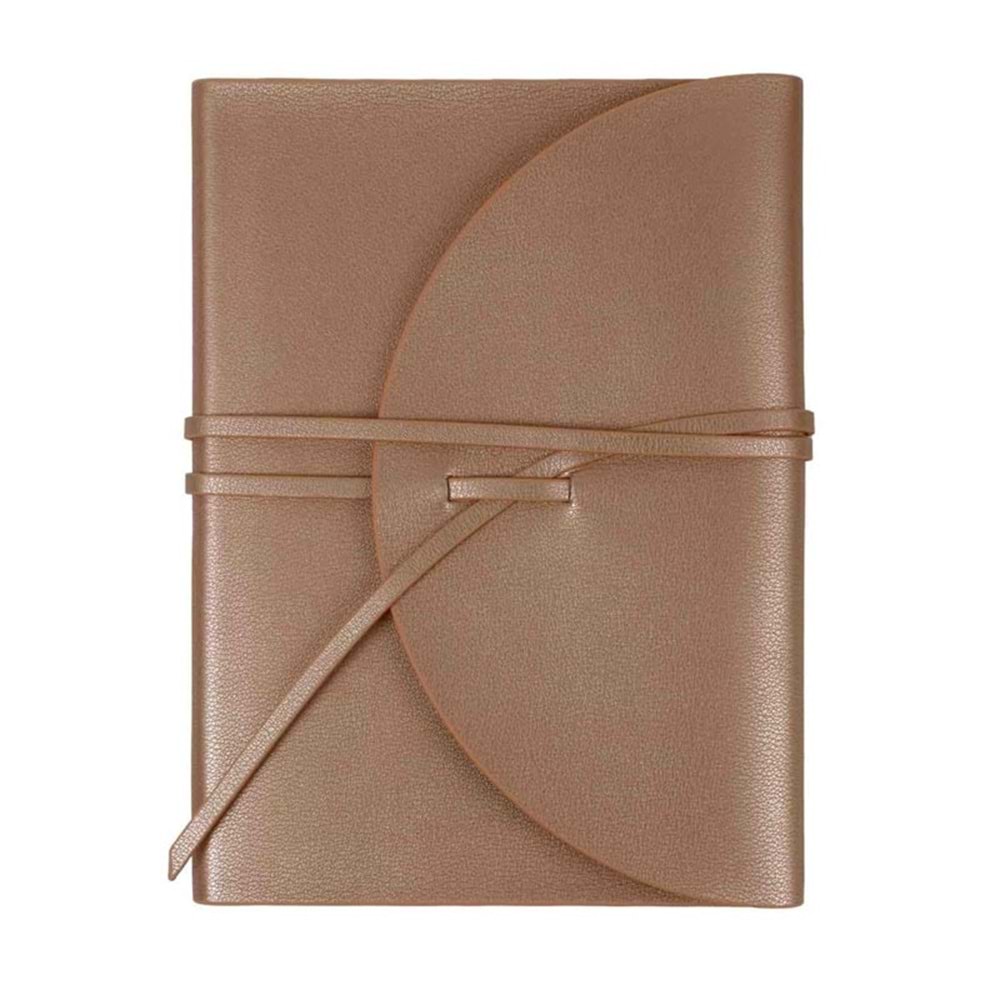 Victoria's Journals Pella Vegan Deri Esnek Kapaklı Dolma Kaleme Uygun Çizgili Not Defteri 15x21cm A5 Rose Gold