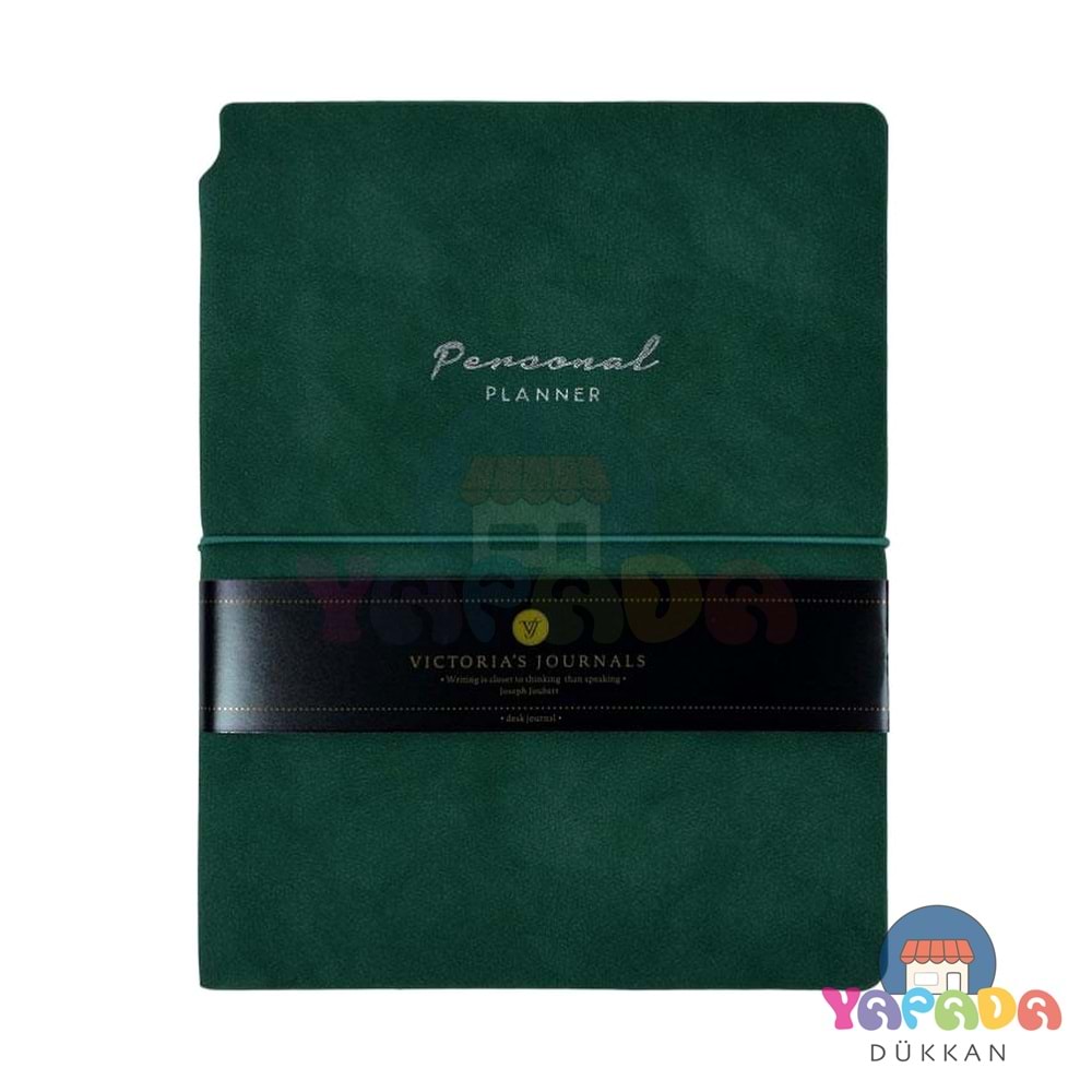 Victoria's Journals Kuka Personal Planner Defter A5 80 gr. 96 yp. Çizgili Yeşil