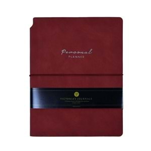 Victoria's Journals Kuka Personal Planner Defter A5 80 gr. 96 yp. Çizgili Kırmızı