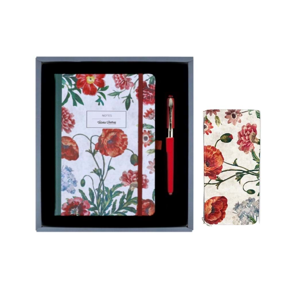 Victoria's Journals Karizma Sert Kapak 14x20 cm, 80 gsm , 192 sayfa, Noktalıi Defter +Kalem Çantası+Kalem