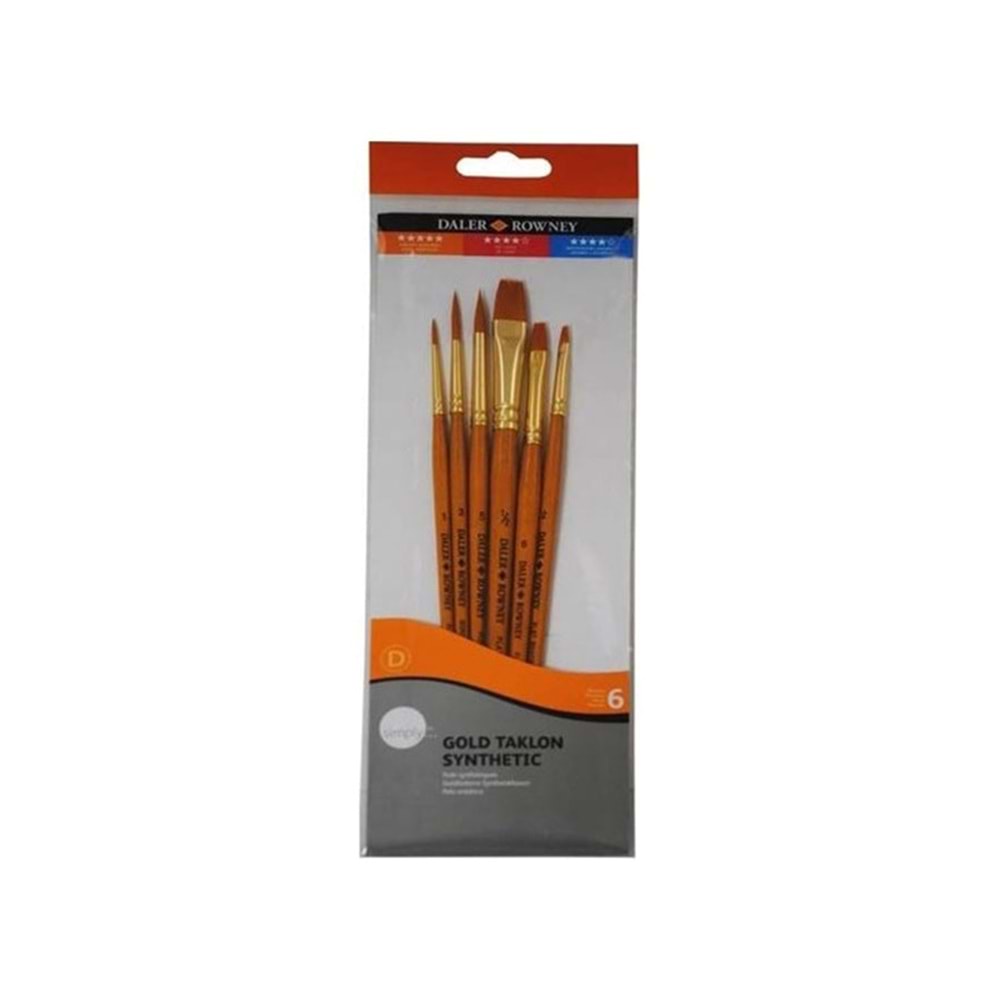Daler Rowney Gold Taklon Synthetic 6'lı Fırça Seti