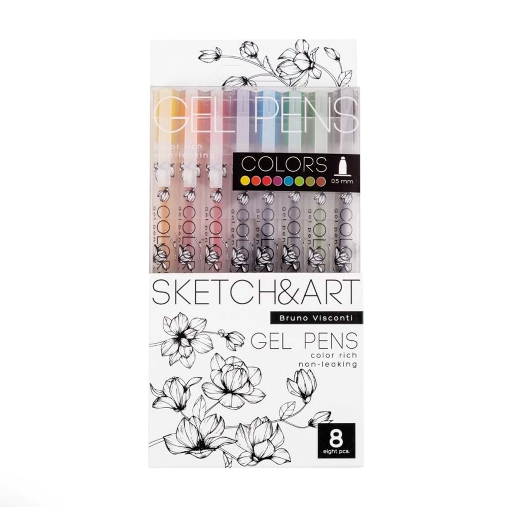Bruno Visconti Sketch&Art Jel Tükenmez Kalem Seti Colors 8 Renk