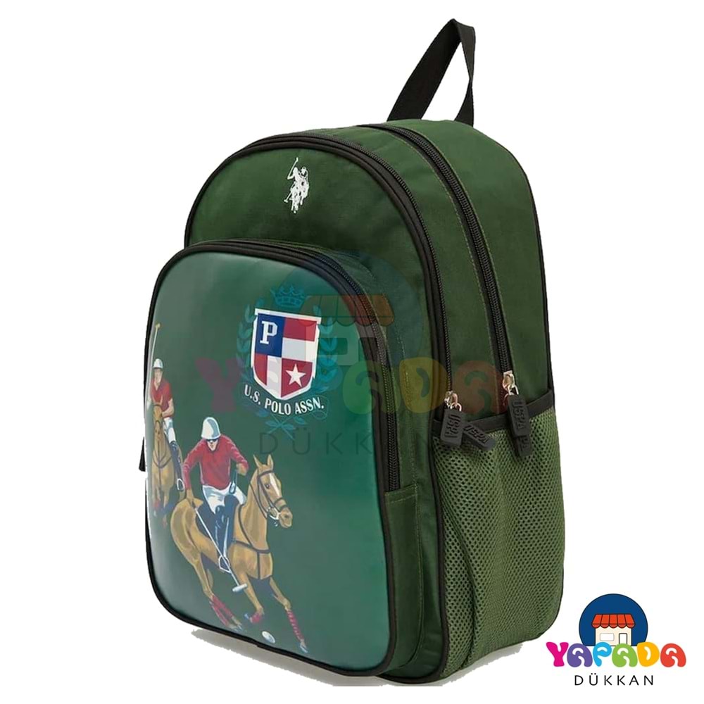 U.S. Polo Assn. Üç Bölmeli Tekstil Erkek Çocuk Okul Sırt Çantası Yeşil PLÇAN23300