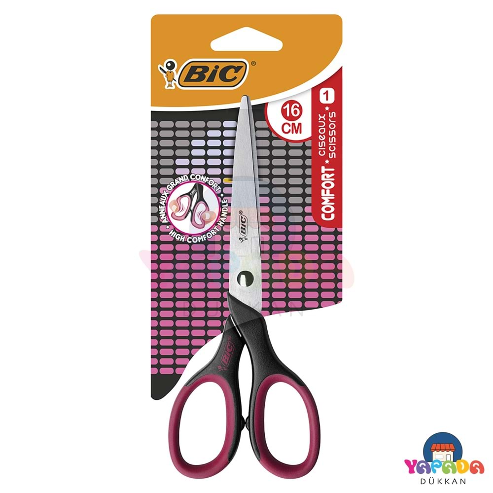 BIC Comfort 16 cm Çelik Bıçaklı Ergonomik Öğrenci Makası - Asorti Renk