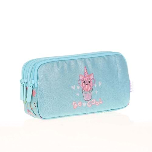 Kaukko Kids&Love 3 Bölmeli Kalem Çantası L8099 Kapitone Kaktüs