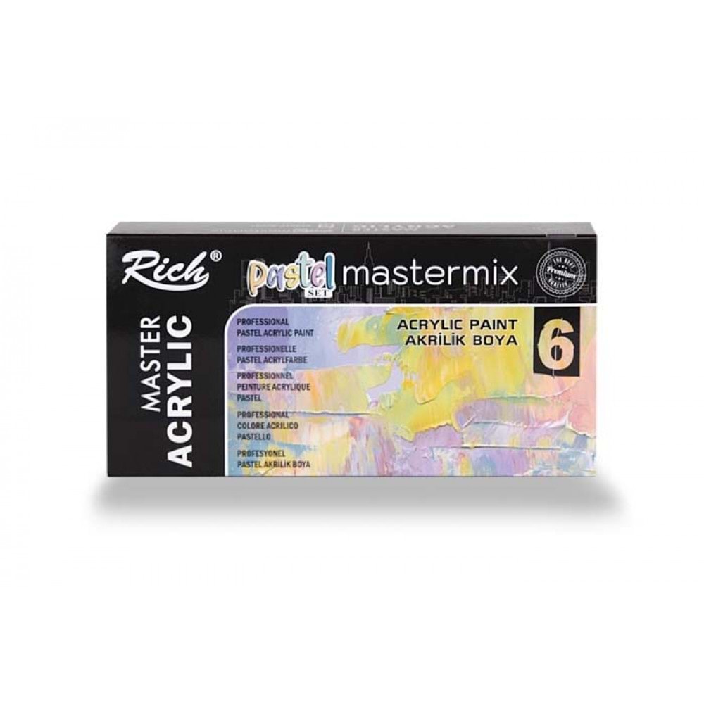 Rich Mastermix Akrilik Boya 60cc 6lı Set Pastel Renkler