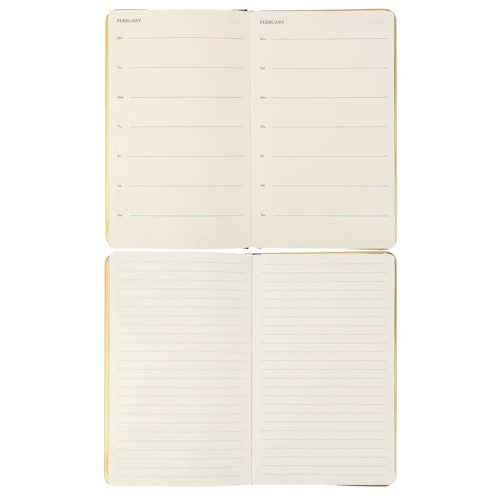 Victorias Journals Monaco Vegan Deri Sert Kapak 100gr 96 Yaprak 13x21Kenar Altın Demir ve Altın Yaldız Çizgili Pudra