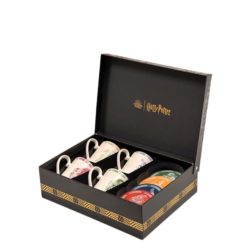 Space License Harry Potter Hogwarts Gift Set Mug ve Bardak Altlığı 4 lü Set