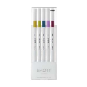 Uni Emott 0.4 Fine Akrilik Uçlu Kalem 5Li Retro Renk