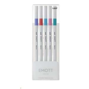 Uni Emott 0.4 Fine Akrilik Uçlu Kalem 5Li Şeker Renk