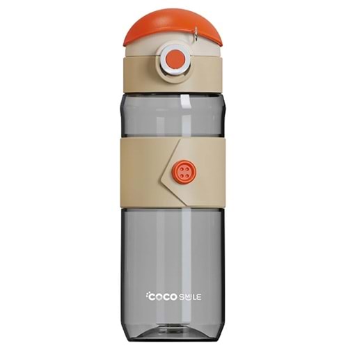 Vagonlife Cocosmile Silikon Gövde Su Matara 580 ml Beyaz-Turuncu