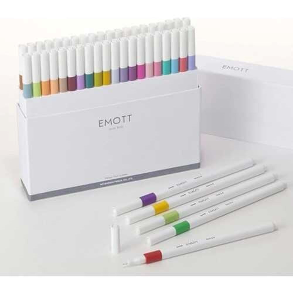 Uni Emott 0.4 Fine Akrilik Uçlu Kalem 40Lı Set