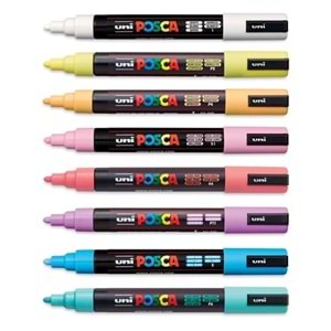 Uni Posca Akrilik Marker Seti 8'li Sotf Renk / 1.8-2.5 mm