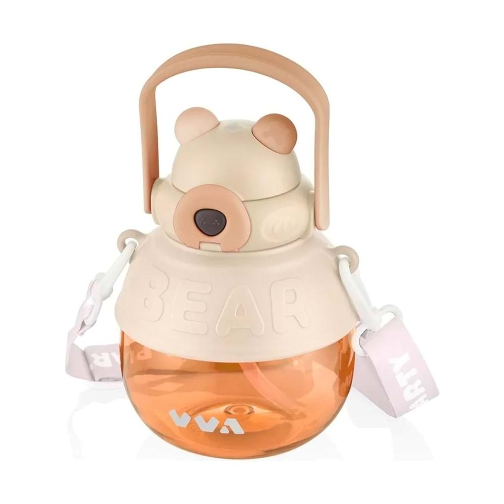 Vagonlife V-1003 Bear Askılı Su Matarası Beyaz 1000 ml