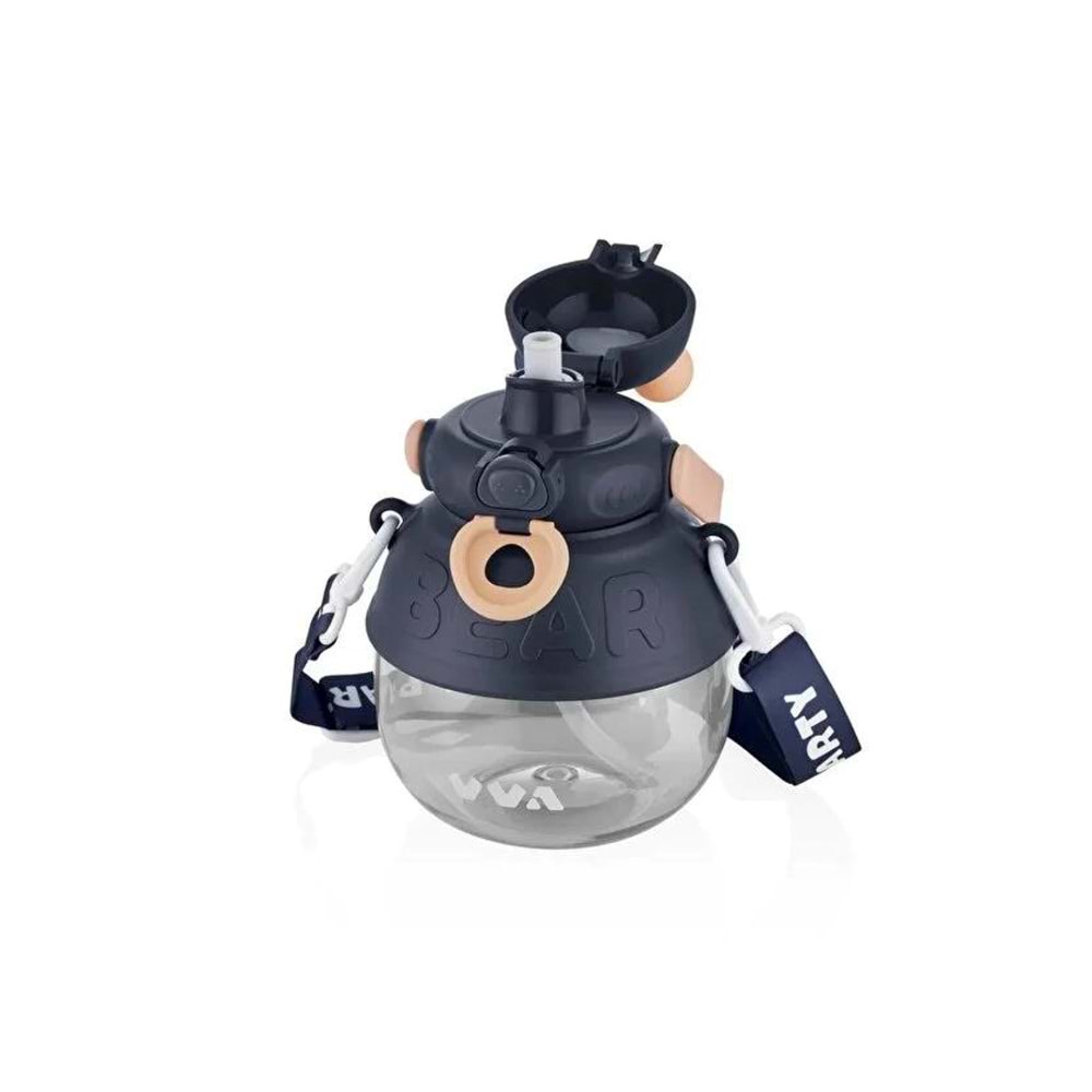 Vagonlife V-1003 Bear Askılı Su Matarası Lacivert 1000 Ml