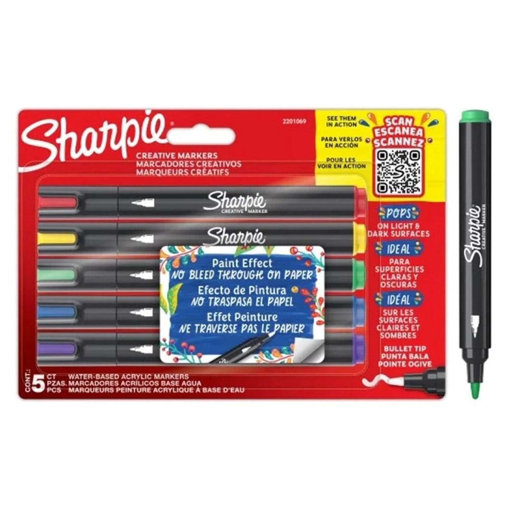Sharpie Creative Marker Akrilik Yuvarlak Uç 5 Li