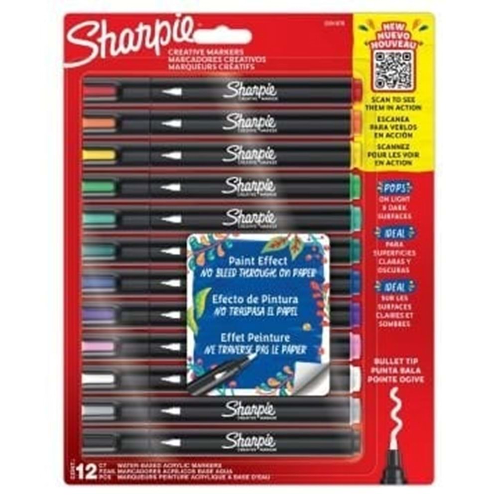 Sharpie Creative Marker Akrilik Yuvarlak Uç 12li