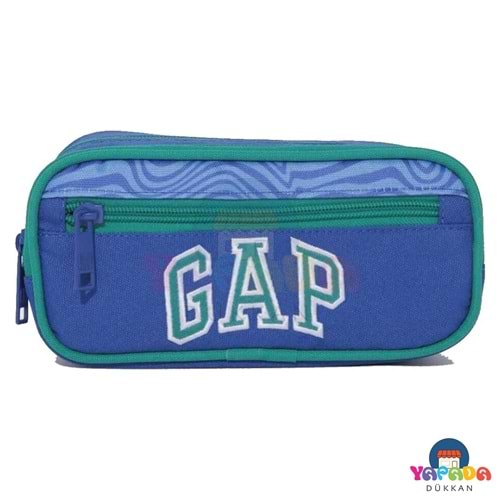 GAP Kids 12815 21 × 9,5 × 6,5 cm Üç Bölmeli Saks Mavisi Polyester Kalem Çantası