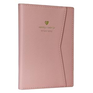 Victoria's Journals Geçmeli ve Cepli Defter A5 Ivory 80 gr 128 yp Çizgili Pastel Pembe