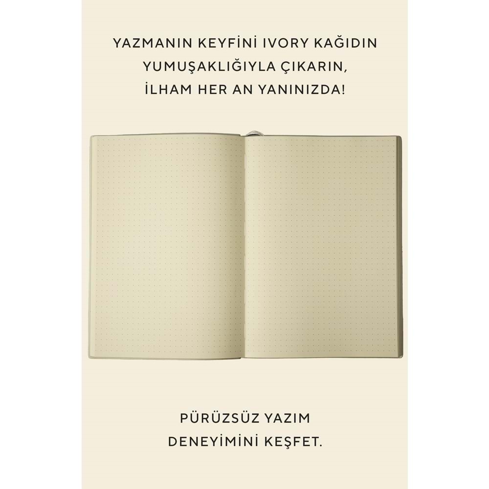 Victorias Journals Softtones Esnek kapak Defter A5 80 gr. Krem 128 yp. Noktalı Kahverengi