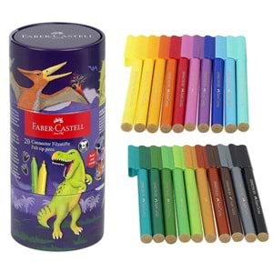Faber - Castell Keçeli Kalem Seti Dinozor Temalı Teneke Kutu 20 Renk